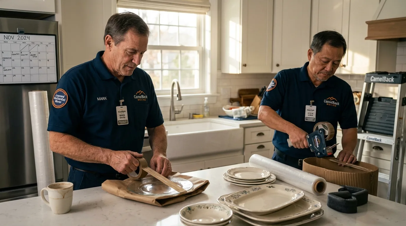 Professional crew packing kitchen dishware in Eclectic, AL